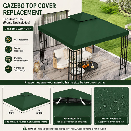 3x3m gazebo replacement - replacement, roof